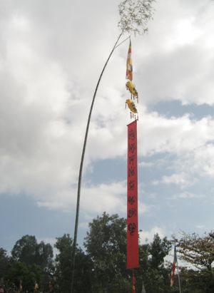 설날 장식 나무 - 대나무로 만든 베트남 설날 나무