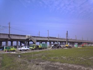 탈선 사고 현장 (2004년 11월 6일 촬영)