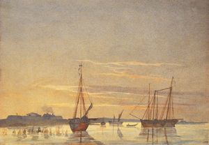 타라스 셰우첸코가 1848년에 그린 수채화, 아랄해의 첫 러시아 배