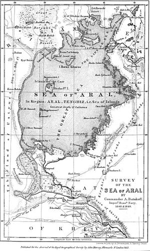 1853년 아랄해 지도