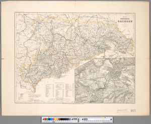 1880년경 네 개의 원래 크라이스디렉션(Kreisdirektionen)의 경계를 보여주는 지도