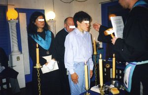 마스터 메이슨 아들을 위한 "Loweton" 의식