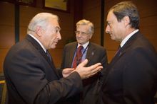 드라기(오른쪽)와 도미니크 스트로스-칸, 장-클로드 트리셰