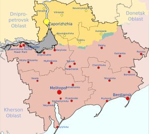 2022년 3월부터 러시아 연방군은 자포리자주의 상당 부분을 장악하고 있다.