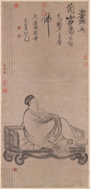 장풍(張鳳)의 그림(1654년)에 묘사된 낮잠을 자는 제갈량