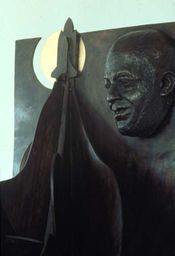 토니 패터슨이 제작한 "자비스 기념비" 조각의 세부 사항