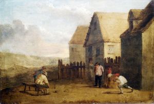 여관 근처에서 볼링을 즐기는 소작농 (17세기)