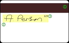 전형적인 신용카드 뒷면