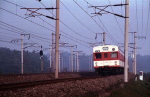 초기 도입분 전동차의 영업 운행 모습(1988년 10월 12일)