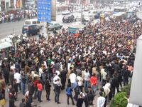 2008년 4월 20일 다롄시 황허로점에서의 항의 활동