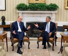 레타와 미국 대통령 버락 오바마의 오벌 오피스