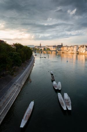 바젤의 라인강은 스위스의 바다로 가는 관문이다.