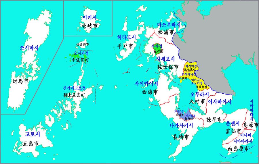 나가사키 현의 지도