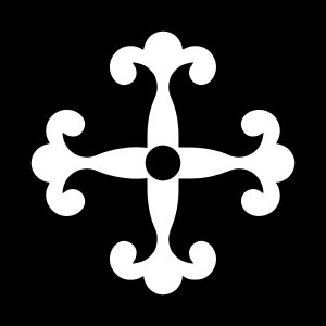 고니시 유키나가의 십자가 가몬(家紋). 임진왜란 전후로 교체되었다.