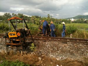 다낭의 철도 노동자들