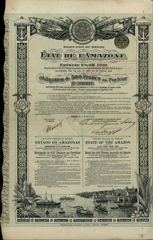1906년 7월 16일 발행된 아마조나스 주 채권