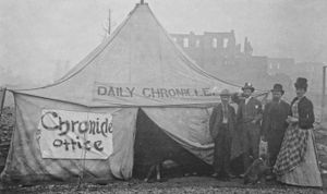 대화재 이후 임시 데일리 크로니클 사무실