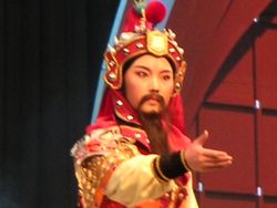 2006년 텔레비전으로 방영된 绍兴(Shaoxing) 오페라 경연 대회에서 한석중(Han Shizhong)을 연기하는 여성 참가자