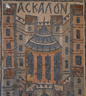 8세기 CE 움 아르라사스 모자이크에 묘사된 아스칼론(Ashkelon)의 모습