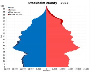 2022년 스톡홀름 주 인구 피라미드