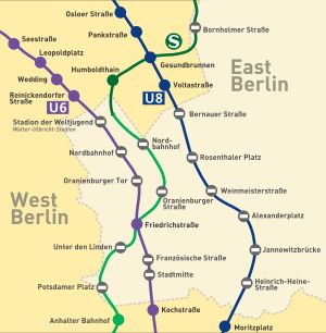 베를린 유령역 지도