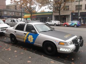 브리티시컬럼비아 보안관 서비스 소속 포드 크라운 빅토리아 경찰 순찰차