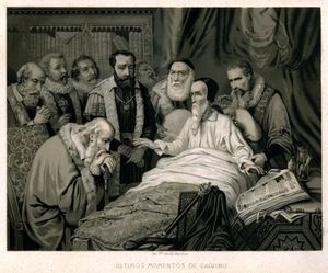 칼뱅의 마지막 순간들 (바르셀로나: 몽타네르 이 시몬, 1880–1883)