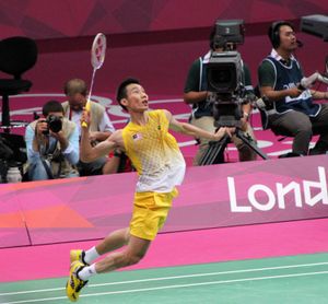 2012년 런던 올림픽 배드민턴 경기 중인 리총웨이
