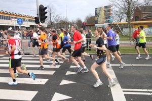로테르담 마라톤 대회 참가자들
