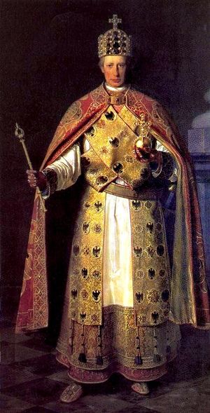 신성 로마 제국의 황제 프란츠 2세가 제국 휘장을 착용한 모습