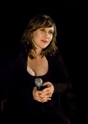 Farmiga at a Q&A for her film <i>The Boy in the Striped Pyjamas</i>