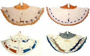 1904년, 디자인이 새겨진 키오와족 티피 네 동