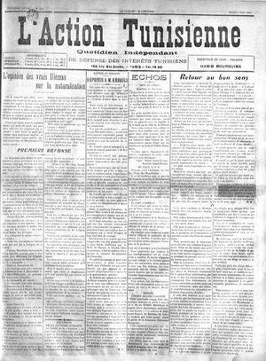 귀화 문제 이후 L'Action Tunisienne이 주도한 캠페인