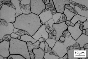 페라이트계 스테인리스강 AISI 430의 금속 조직 사진