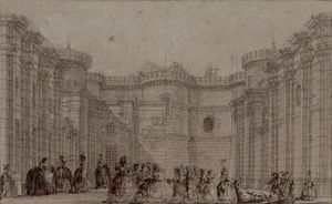 1785년 바스티유 감옥 중정 스케치{{refn