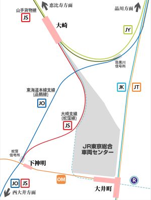 오사키 부근 개략도