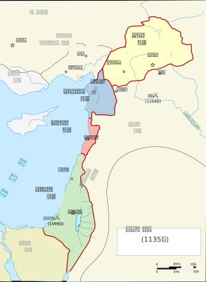 1135년경 십자군 국가들