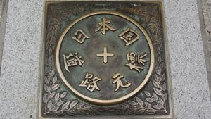 도로원표가 설치된 니혼바시 전경일본 국도 제17호선의 기점