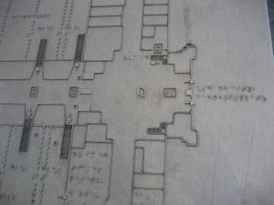 점자 텍스트가 있는 독일 기차역의 입체 지도