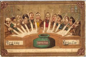 1840년 페니 페네이츠 엽서의 우체국 직원들