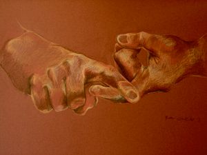 미국 수화의 "친구" 수화 동작