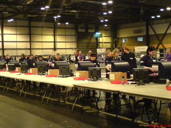 글래스고의 SECC에서 투표를 집계하는 기계