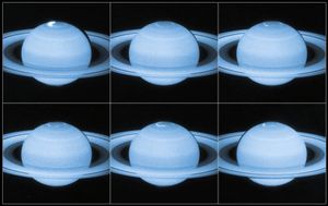 토성 북극의 오로라