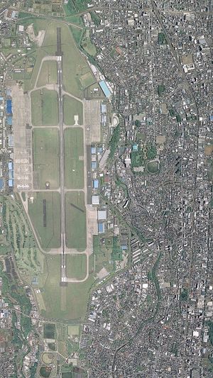 아쓰기 해군 비행장 부근의 항공 사진 (2019년 촬영)