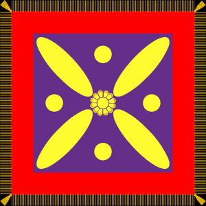 데라프시 카비아니, 사산 제국의 깃발에 있는 연꽃 문양