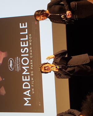 2016년 뤼미에르 영화제에서 《아가씨》를 발표하는 박찬욱