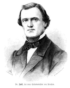프로이센 교육부 장관, 아달베르트 팔크, 1872년
