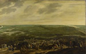 1629년 스헤르토헨보스 포위 공격 후 후퇴하는 스페인 군대. 튀렌은 이 포위 공격에서 두각을 나타냈다.