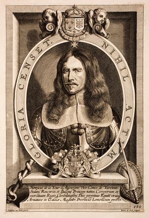 베스트팔렌 조약(Peace of Westphalia)에서 튀렌느(Turenne), 안셀름 반 훌레(Anselm van Hulle)의 판화를 바탕으로 한 그림