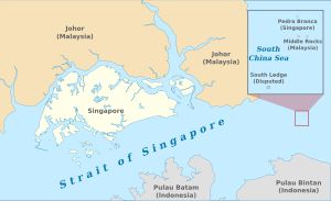 남중국해의 페드라브랑카섬의 대략적인 위치와 주변 국가와의 관계